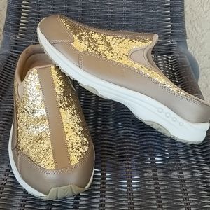 EASY SPIRIT  GOLD SLIP ONS